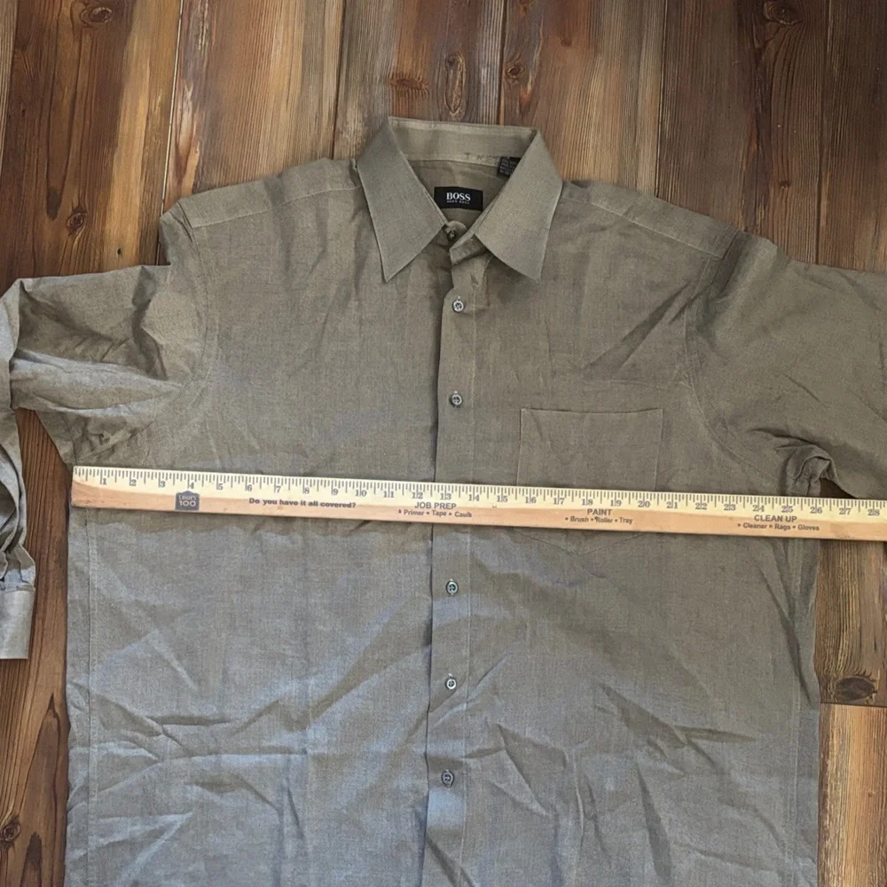 Boss by Hugo Boss Mens Olive Cotton Shirt neck 17 34/35